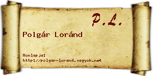 Polgár Loránd névjegykártya