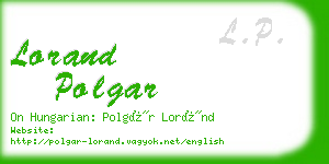 lorand polgar business card